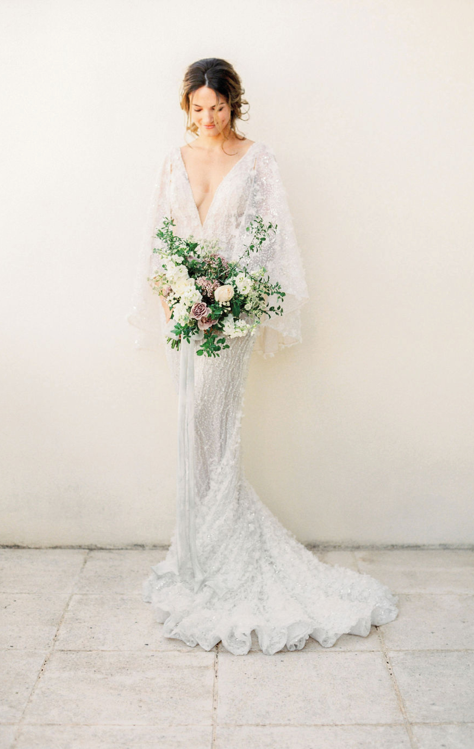 lee grenebeau dress wedding bouquet