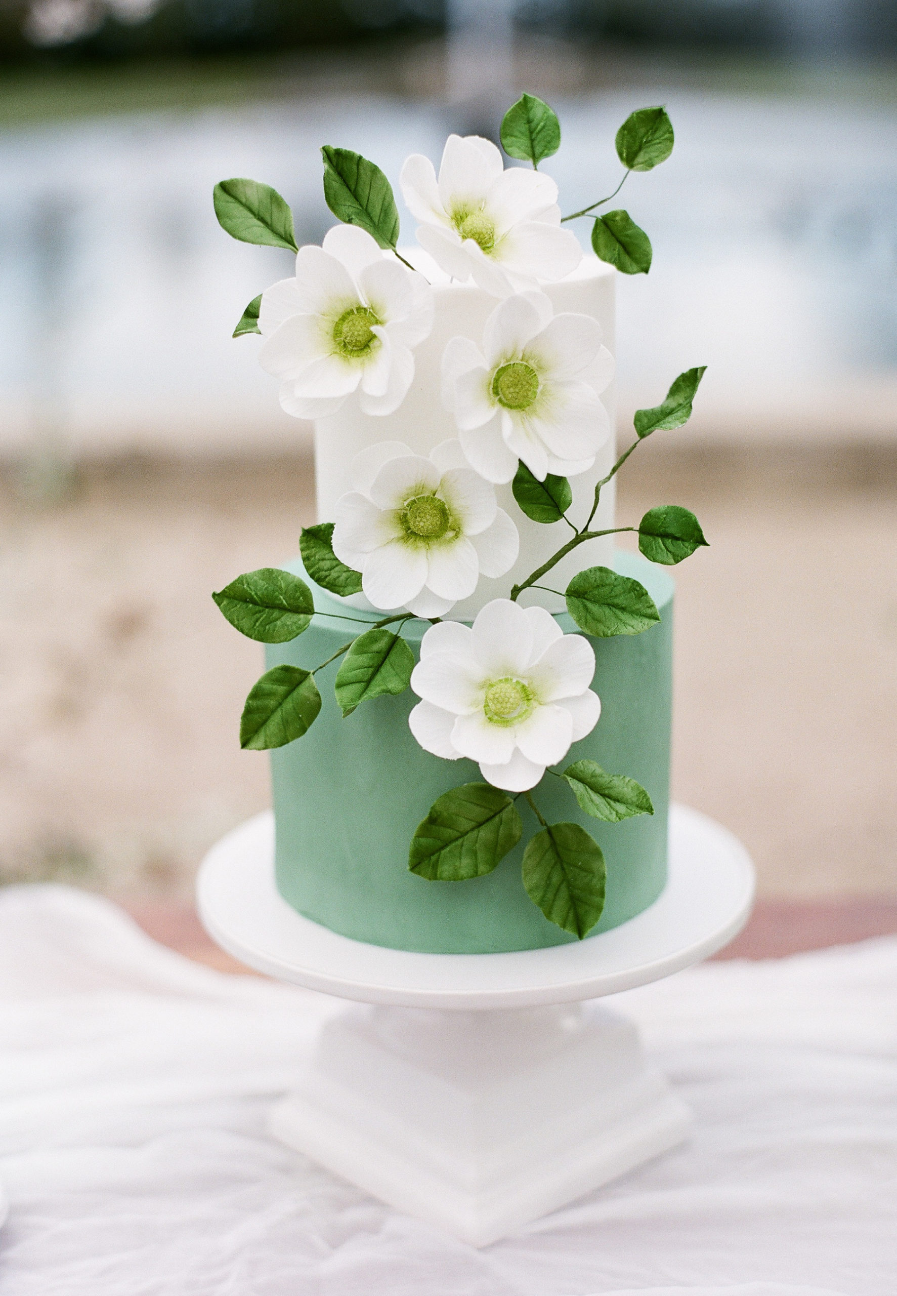 gateau de mariage vert et blanc made in cake