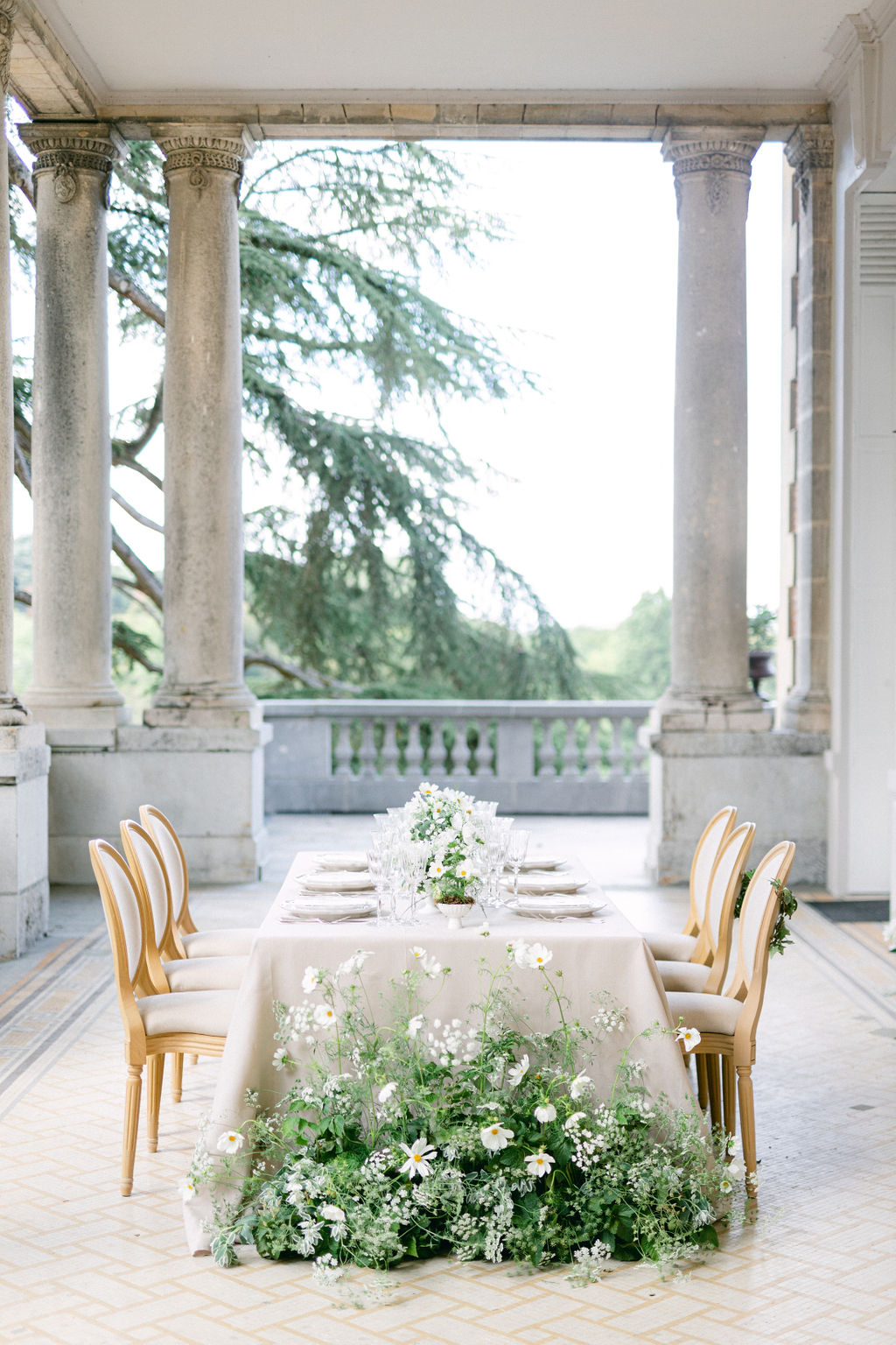 decor de table mariage greenery chic chateau bouffémont